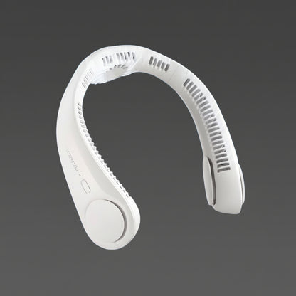 White neck massager on a dark gray background