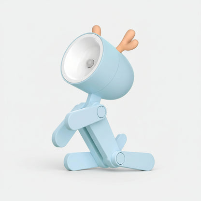 Light blue phone holder with deer design on a white background